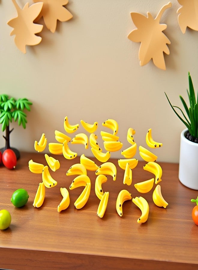 BWESOO 35Pcs Yellow Miniature Bananas 1/12 Scale Banana Models Miniature Fruit Fake Mini Fruits for Mini House Kitchen Fairy Garden Decor，Dollhouse Accessories，Dollhouse Décor - Image 3